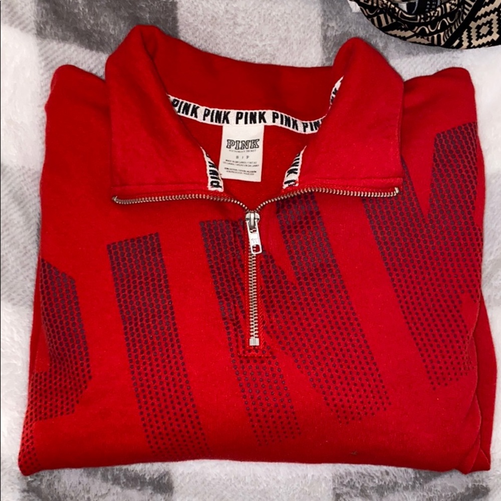 vs pink half zip sweatshirt